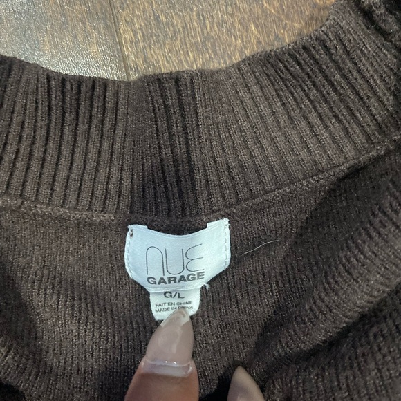 Cropped chocolate cardigan sweater - Picture 4 of 7